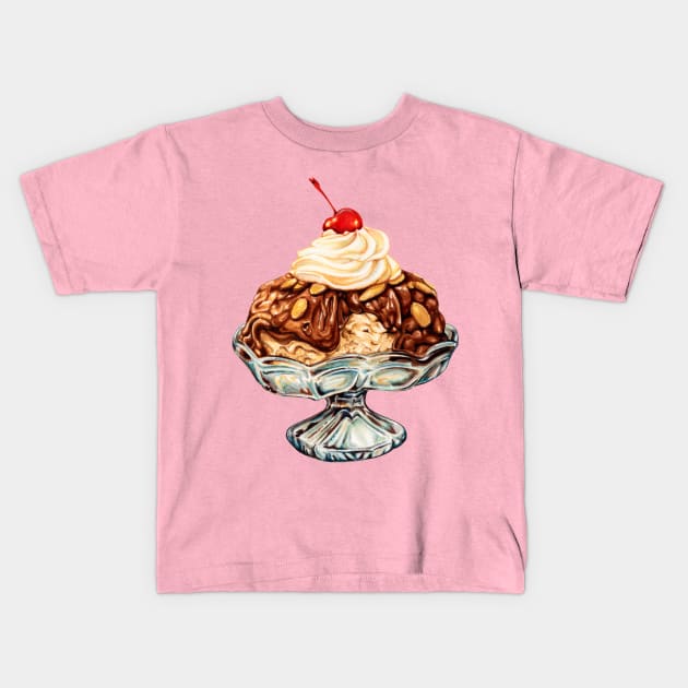 Ice Cream Sundae Kids T-Shirt by KellyGilleran